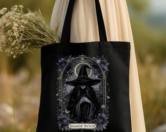 Schattenhexe Jutebeutel: Gothic Mystische Illustration
