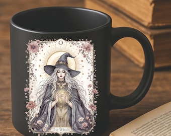 Hexe Tarot Karte Kaffeetasse: Weiches gotisches spirituelles Geschenk