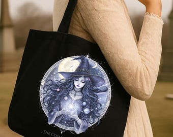 Kosmisk häxa i canvas: Celestial astrologi, gotisk cottagecore