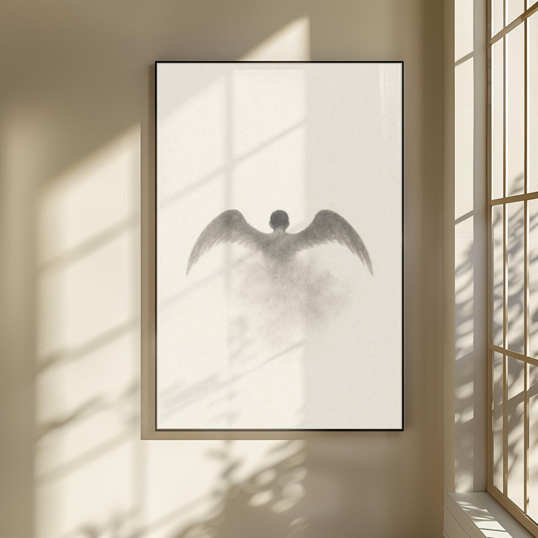 Printable Icarus Myth Winged Figure Drawing Greek Mythology Wall Art ...