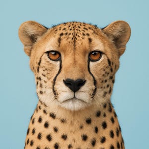 Blue Cheetah Wall Poster Print