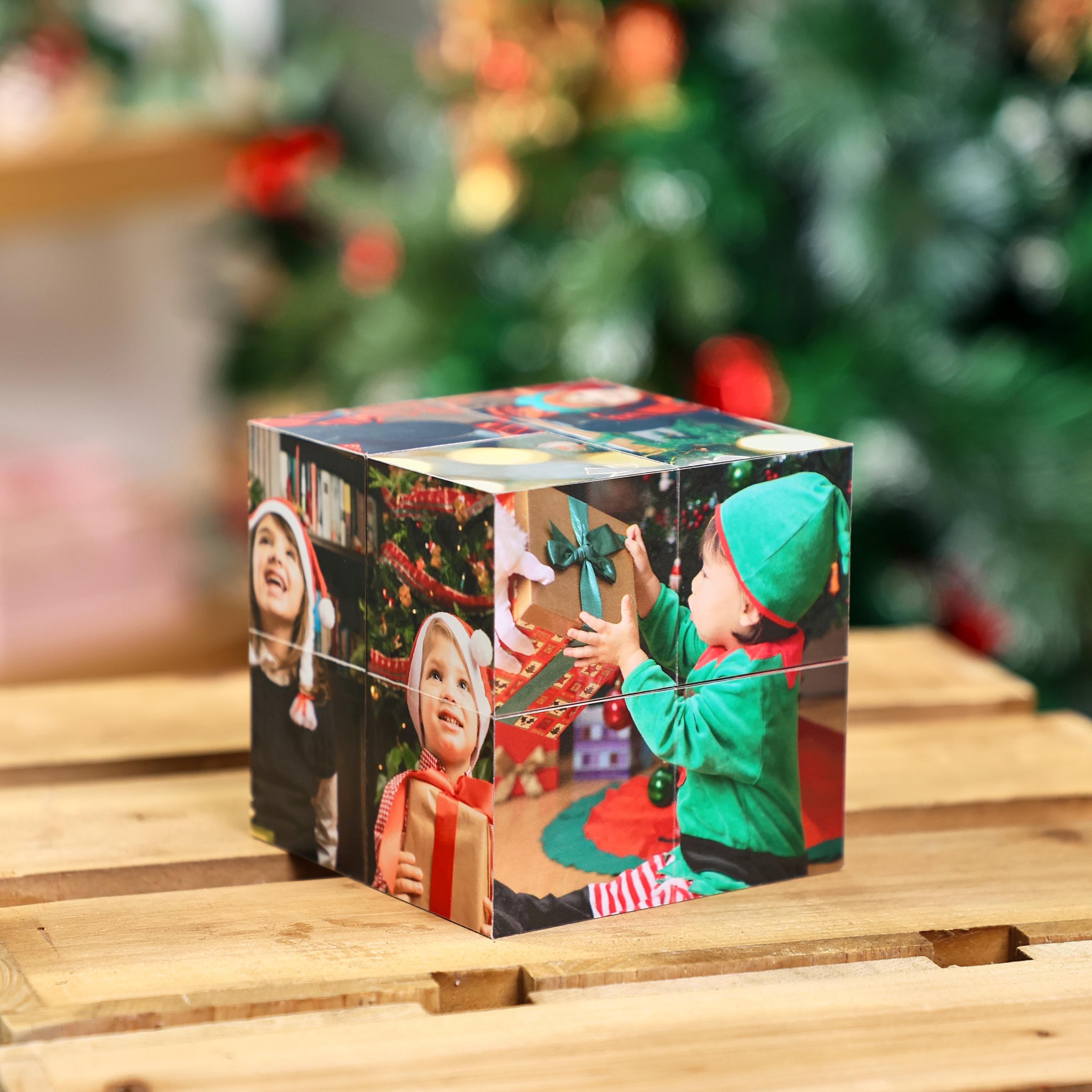 Infinity Photo Cube Custom Gift, Memory Christmas Photo Cube, Family Photo Cube, Folding Photo Cube, Birthday Gift for Her, Couple Gift Cube