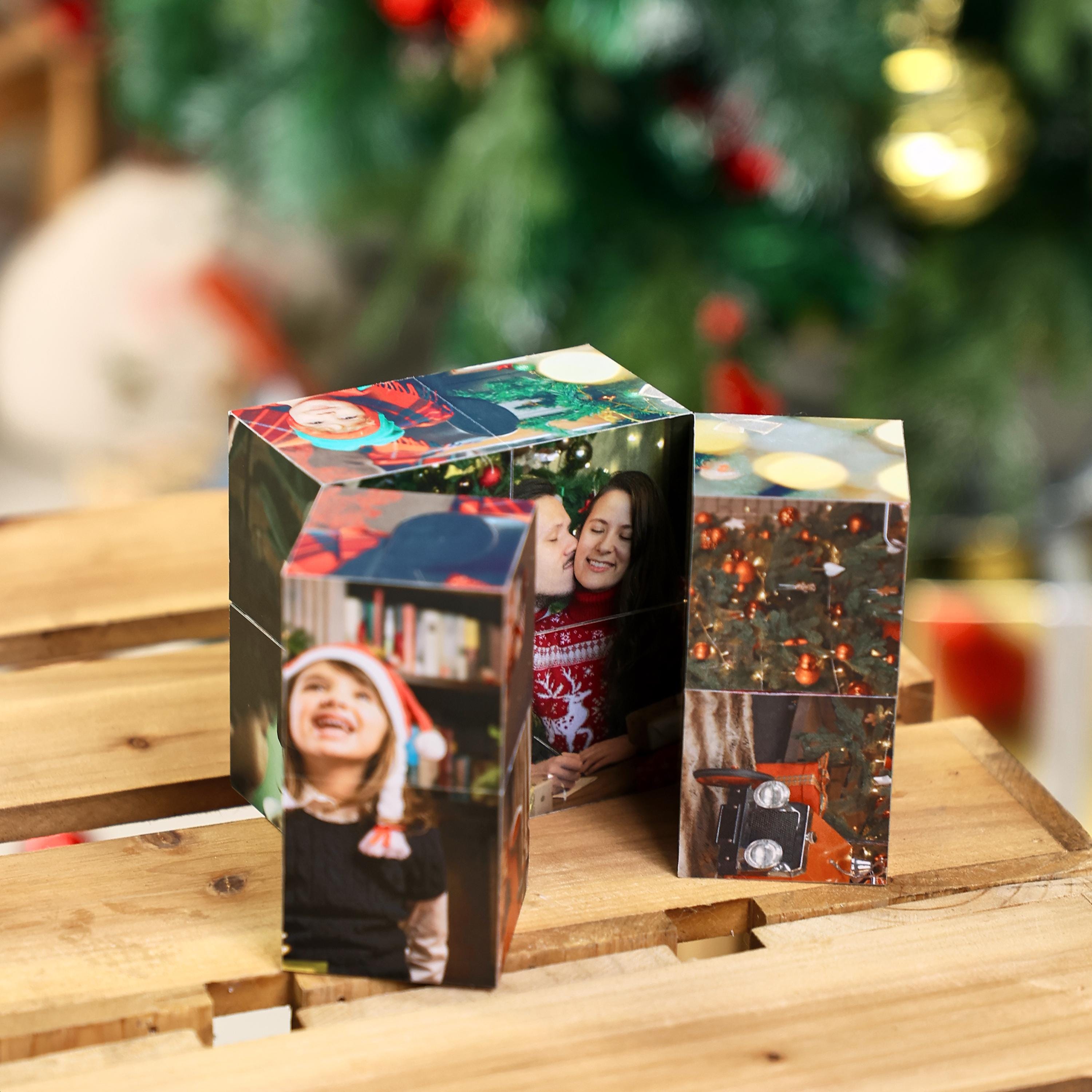 Infinity Photo Cube Custom Gift, Memory Christmas Photo Cube, Family Photo Cube, Folding Photo Cube, Birthday Gift for Her, Couple Gift Cube
