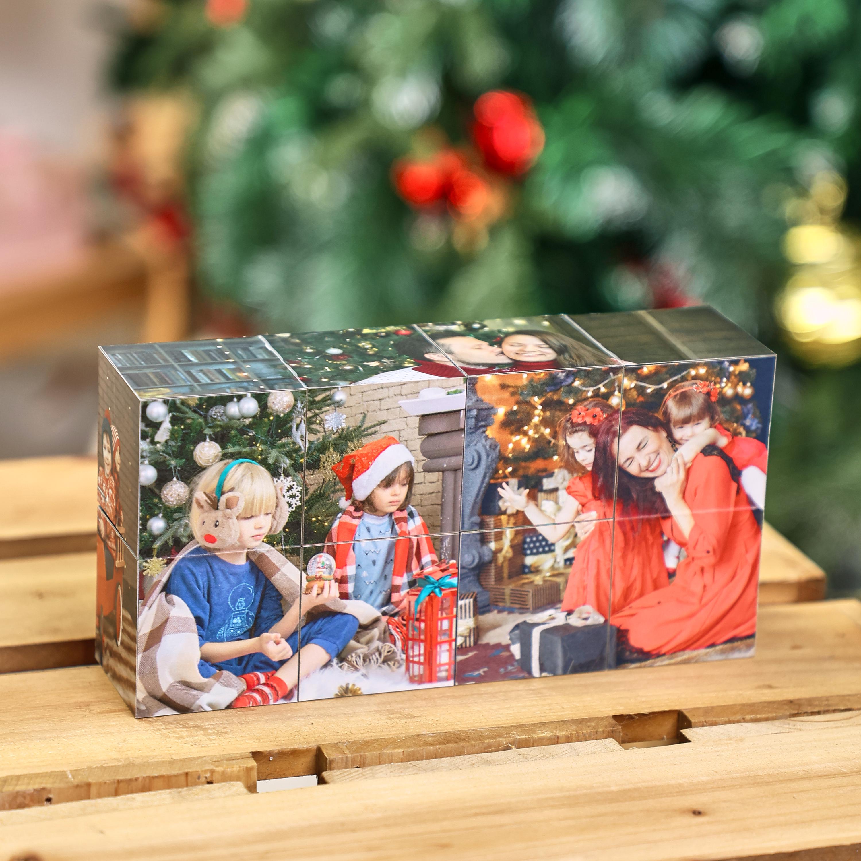 Infinity Photo Cube Custom Gift, Memory Christmas Photo Cube, Family Photo Cube, Folding Photo Cube, Birthday Gift for Her, Couple Gift Cube