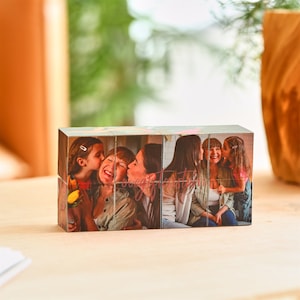 Custom Infinity Photo Cube, Personalized Mom Memorial Gift