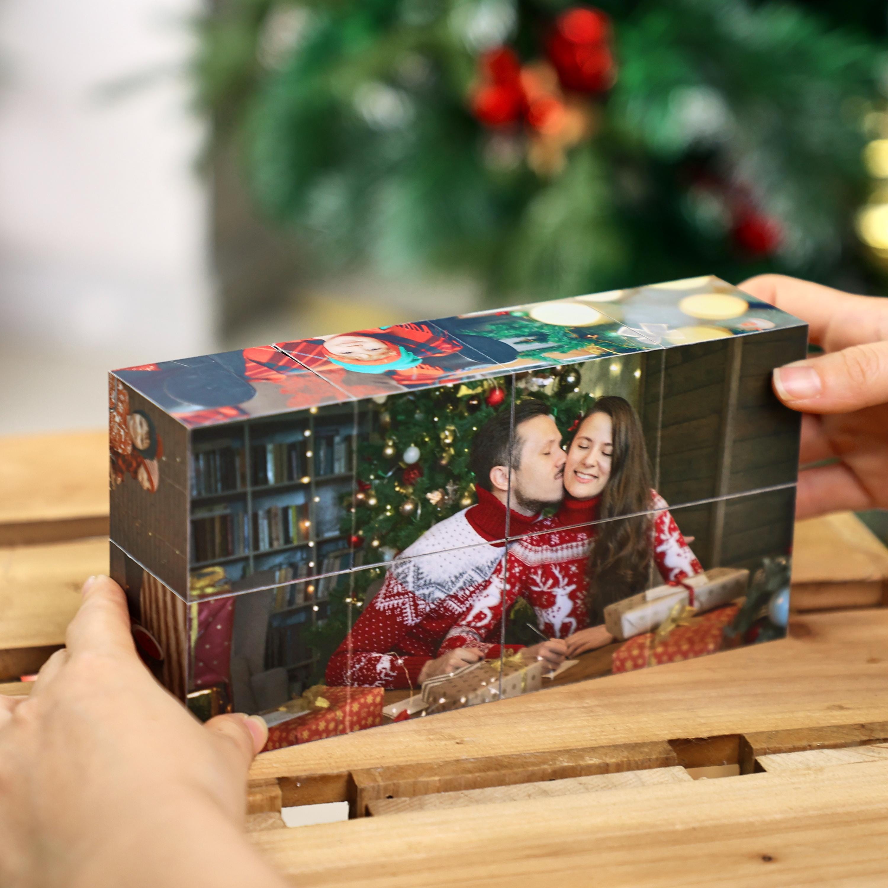 Infinity Photo Cube Custom Gift, Memory Christmas Photo Cube, Family Photo Cube, Folding Photo Cube, Birthday Gift for Her, Couple Gift Cube