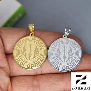 Jedi Order Symbol Logo Stainless Steel Pendant Charm for Jewelry Jedi Order Necklace