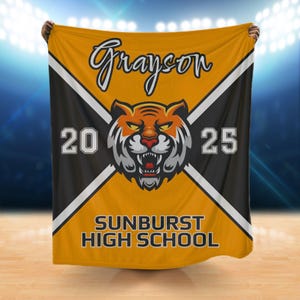 2025 Graduation Blanket, Personalized Graduation Gifts for Senior Graduation Custom Mascot Senior Night Grad Gift for Her Him Class of 2025