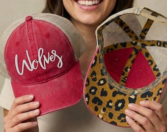Gorra de béisbol bordada a medida: Gorra personalizada con el nombre del equipo para el día del partido (con abertura para coleta).