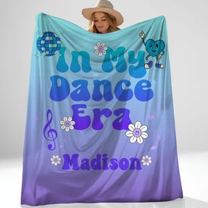 Custom Dance Blanket Personalized Dancer Gift for Teen Cute Custom Name Blanket Dance Team Gifts for Girls Tween Room Decor  In my Dance Era