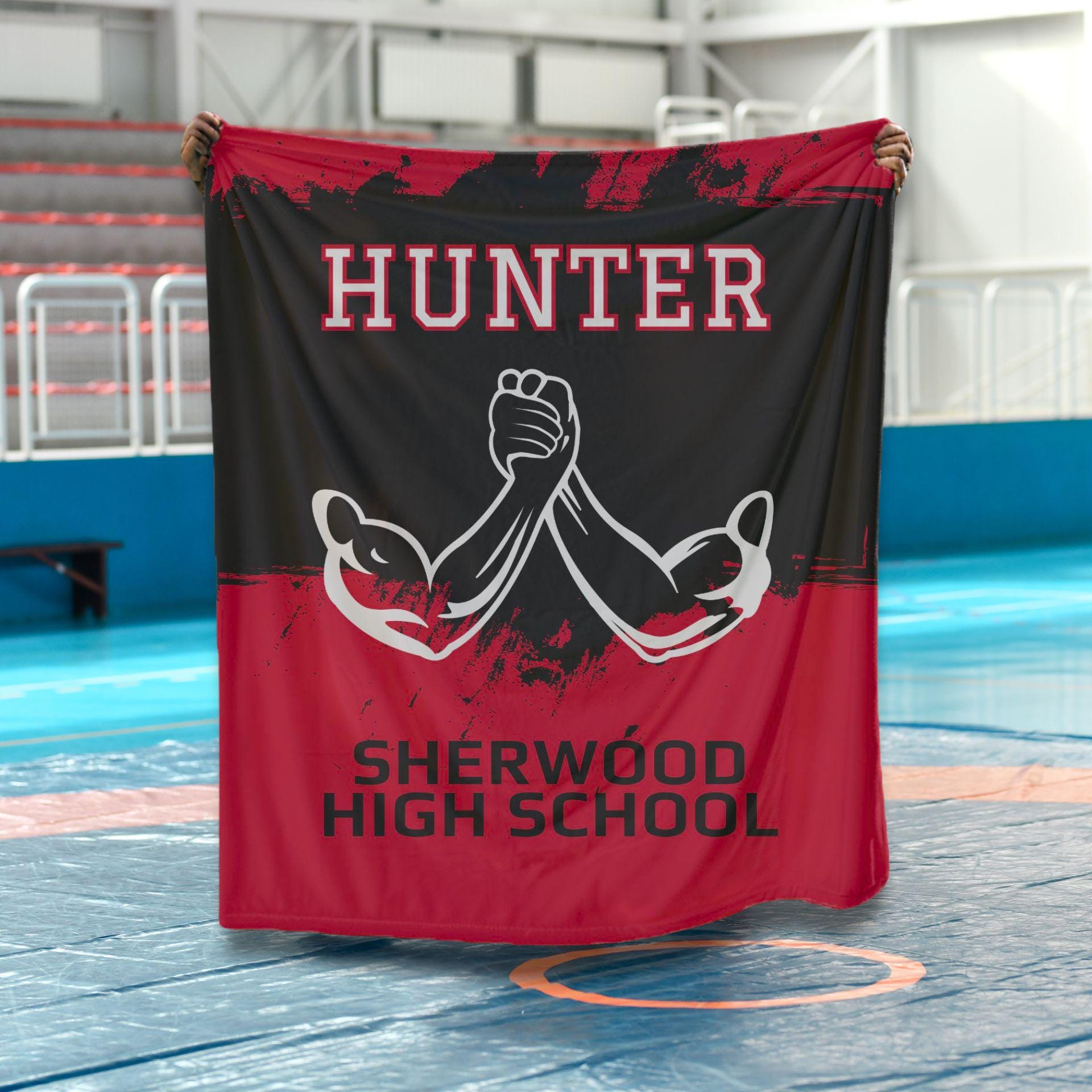 Wrestling Team Blanket Personalized with Name Custom Wrestler Player Gifts Customized Boys Sports Team Senior Night High School Grad Gifts