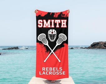 Telo mare personalizzato per lacrosse, regalo personalizzato per la serata dei senior della squadra di lacrosse