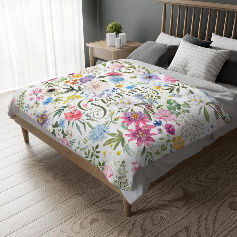 Grammy Blanket With Flowers Personalized Grandma Blanket With Name