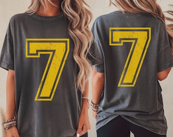 Camiseta personalizada Comfort Colors con número personalizado - Camiseta personalizada de jugador de béisbol para mamá y familia en el día del partido