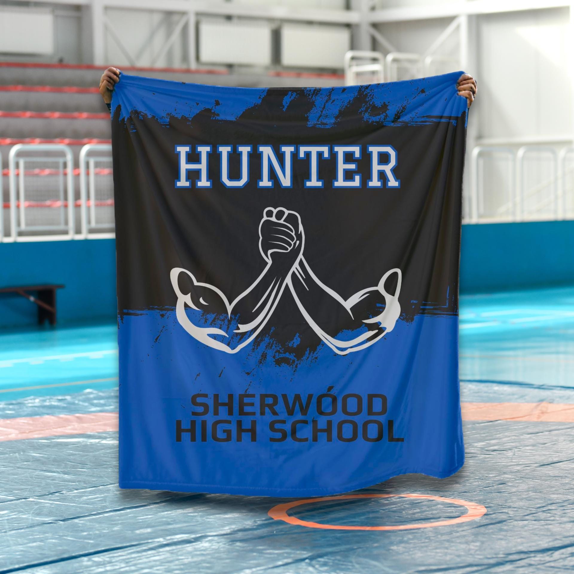 Wrestling Team Blanket Personalized with Name Custom Wrestler Player Gifts Customized Boys Sports Team Senior Night High School Grad Gifts