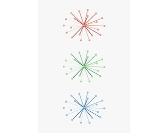 Red, Green, and Blue Stars - Network Graph Poster