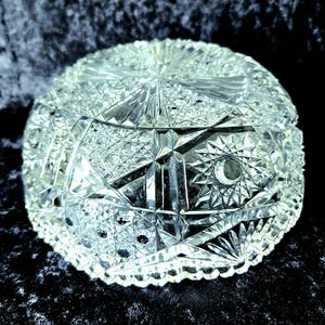 Fostoria Glass EAPG Brazilian Clear Pattern #600 Cane Shield 7" Berry Bowl Early 1900s Antique Very Good Condition