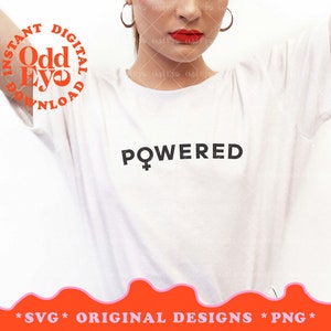 Girl Powered SVG PNG Cut Files for Cricut She Her Graphic Female Empowerment Graphic Design Digital Download Feministm Clipart Sublimation