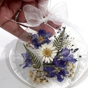 Wildflower Dried Pressed Flower Ornaments, Pressed Flower Art, Boho Cottagecore Valentine Decor, Floral Ornament, Bridal Shower