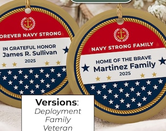 Personalisierte Navy Familie Ornament eingesetzt Sailor Andenken Militär Weihnachten Dekor Homefront Navy Geschenk für Ehepartner Kinder Eltern veteranen