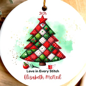 Sewing Ornament Quilting Christmas Tree Patchwork Quilting Guild Bee Gift Seamstress Quilter Gift for Quilter Sewing Guild Gift Quilt Circle