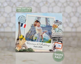 Personalized Paris Photo Frame Custom Paris Picture Frame Paris France Picture Frame Honeymoon Paris Framed Paris Photo Paris Vacation