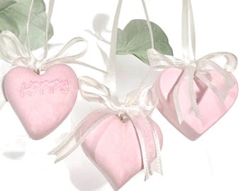 Set of 3 Heart-Shaped Aroma Stones – Personalized with Your Favorite Scents, Remembrance, Car Freshie, Diffuser, Valentines, Mothers Day