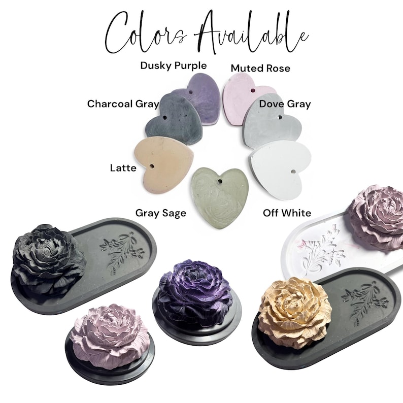 The colors that are available for the peony aroma stones that are used for aromatherapy or as a passive diffuser, giving any room a wonderful fragrance