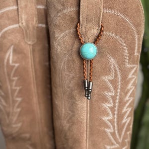 Round Faux Howlite Turquoise Stone Bag Charm | Boot Charm | Key Chain | handmade, western jewelry, festival, nashville, country music