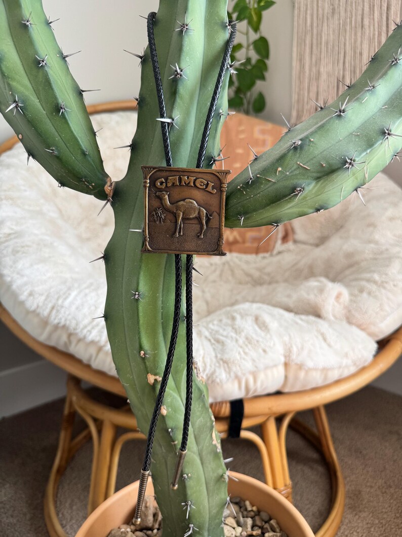 Authentic Vintage Camel Cigarettes Belt Buck (1981) Western Bolo Tie | Handmade Jewelry, Southwestern Accessory image 7