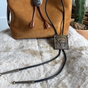Authentic Vintage Camel Cigarettes Belt Buck (1981) Western Bolo Tie | Handmade Jewelry, Southwestern Accessory image 5