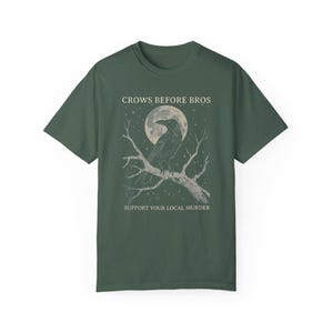 Crows Before Bros, Support Your Local Murder Tee, Crow Lover Graphic Shirt Unique Bird Enthusiast Apparel - Nordic Nature, Halloween Gift