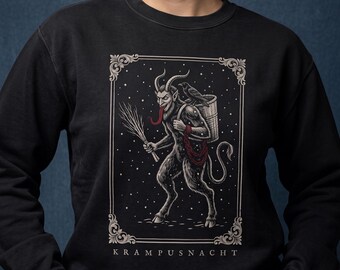 Krampus Sweatshirt, Vintage Krampusnacht Crewneck, Creepy Christmas Folklore, Gothic Christmas Gift, Dark Holiday Humor