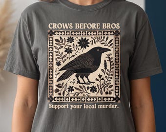 Comfort Colors Tee Gothic Graphic Crows Before Bros Dark Academia Cottagegoth Witchy Raven Corvid Art Grunge Spooky Gift Apparel Shirt Top