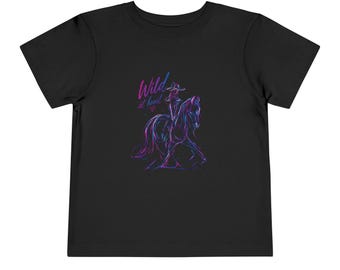 ワイルド・アット・ハート・ホース幼児用Tシャツ｜スケッチ風ポニーイラスト