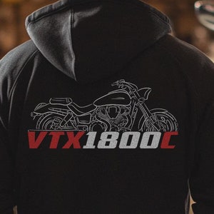 Felpa con cappuccio ispirata a Honda VTX 1800 / C / F / N / R / S & T - Felpa da motociclista per motociclisti