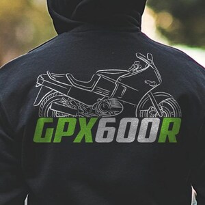 Kawasaki GPX600R & Ninja 600R Inspired Hoodie - Motorcycle Sweatshirt for Riders
