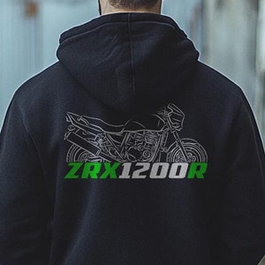 Kawasaki ZRX1200R Inspired Hoodie - Motorcycle Sweatshirt for Riders