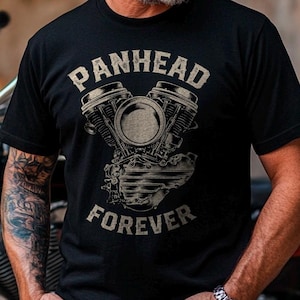 Panhead Forever Motorcycle T-Shirt - Biker Tee Shirt for Harley & Chopper Riders