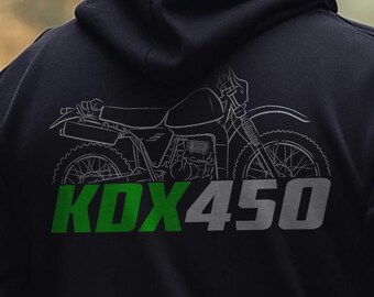 、 Kawasaki KDX 450 1982 Inspired Hoodie - Motorcycle Sweatshirt for