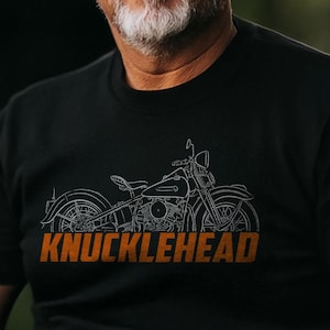 Harley-Davidson E | EL | F & FL 1936 - 1947 (Knucklehead) Inspired T-Shirt - Biker Motorcycle Tee Shirt