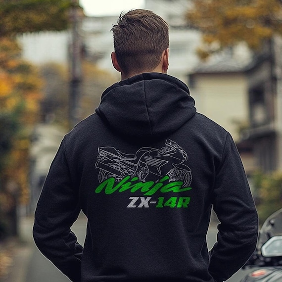 トップス hoodie Kawasaki Ninja ZX-14 & ZX-14R Inspired Hoodie - Motorcycle