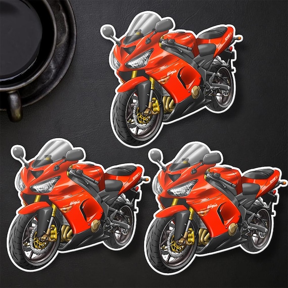 リクエスト Kawasaki ZX-6R 2005-06 Inspired Stickers - Set of 3