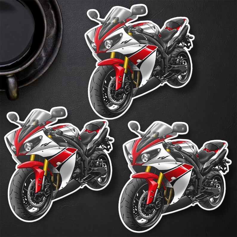 Yamaha YZF-R1 2012 Inspired Stickers - Set of 3 Motorcycle Decals for ...