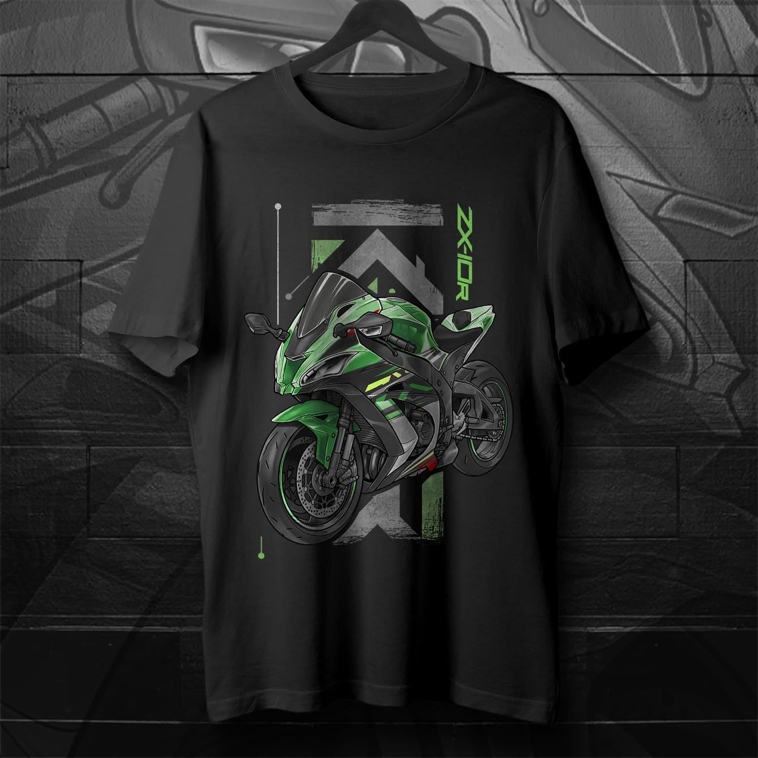 『TEN BAJA SHIRT L GREEN』 Kawasaki ZX10R T-Shirt, Motorcycle Tee Shirt for Riders