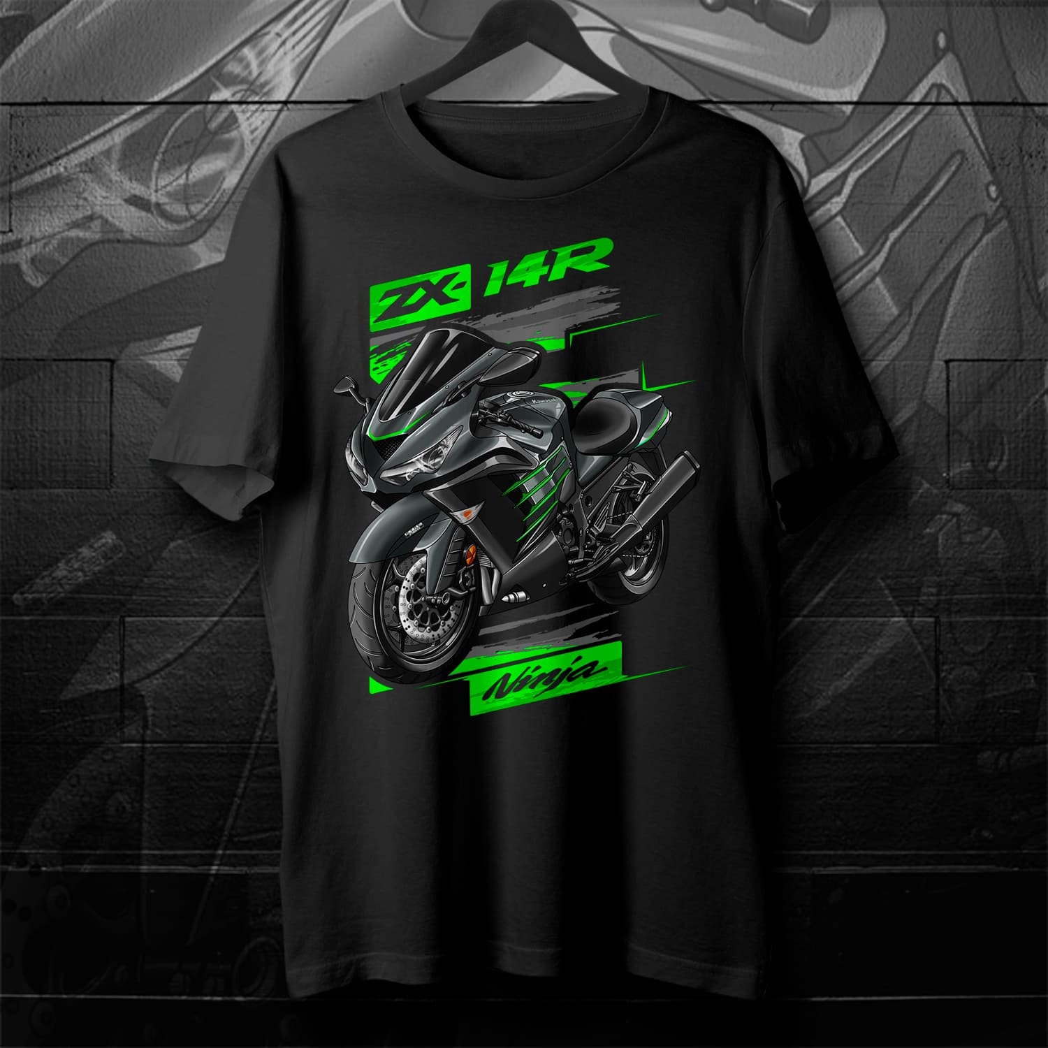 Kawasaki Ninja ZX-14R 2017-21 T-shirt - Motorcycle Tee Shirt Kawasaki Ninja ZX-14R 2017-21 T-shirt - Motorcycle Tee Shirt