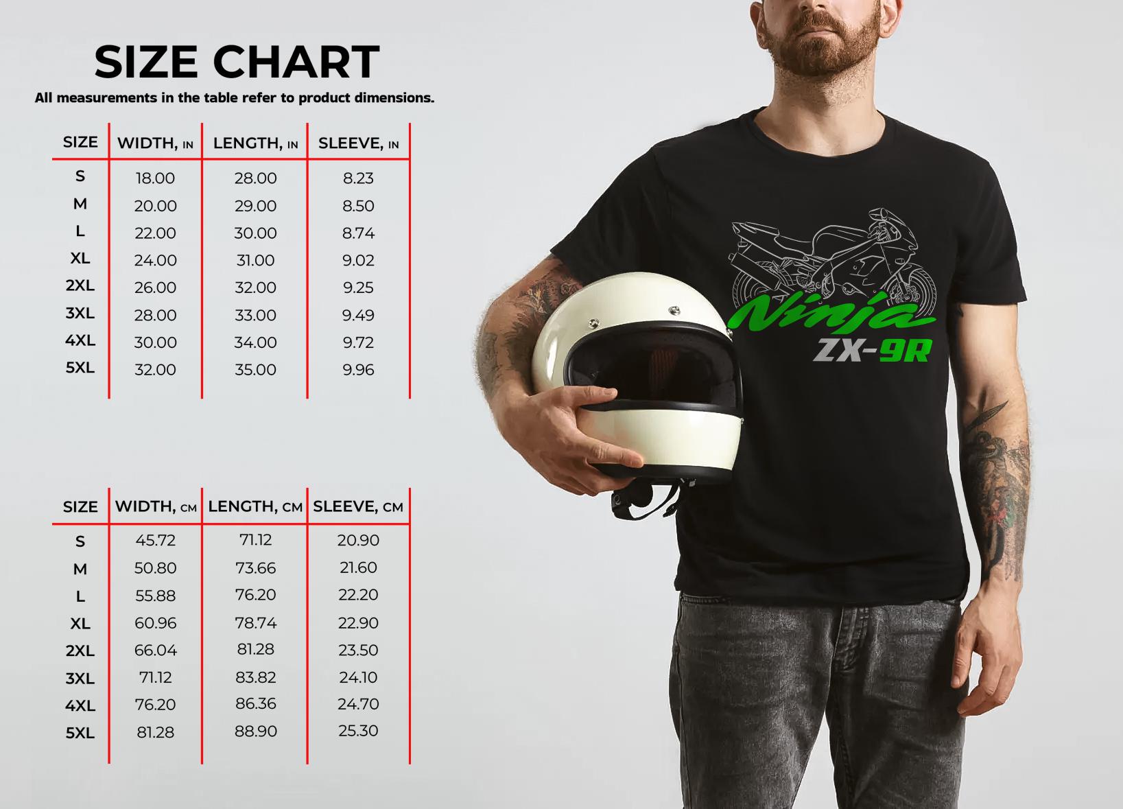 9nine Tシャツ Kawasaki Ninja ZX-9R Inspired T-shirt - Motorcycle Tee Shirt