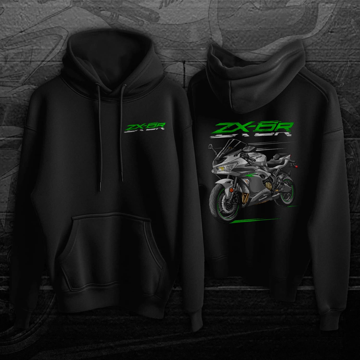 Kawasaki ZX-6R 2021-23 Hoodie - Motorcycle Sweatshirt for Kawasaki ZX-6R 2021-23 Hoodie - Motorcycle Sweatshirt for