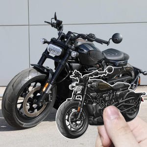 Adesivi ispirati a Harley Sportster S 2021-24 - Set di 3 decalcomanie per motociclette