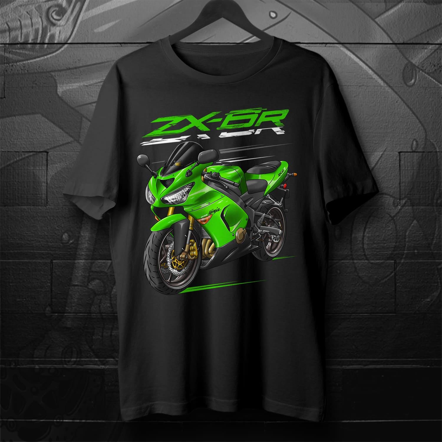 アクティブ Kawasaki ZX-6R 2005-06 Inspired T-shirt - Motorcycle Tee